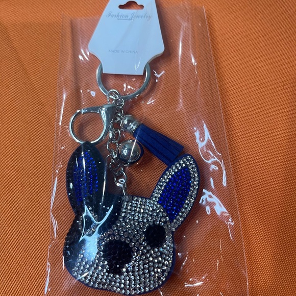 Fashion Jewelry Handbags - Fashion Jewelry Blue and Silver Rhinestone Bag Charm